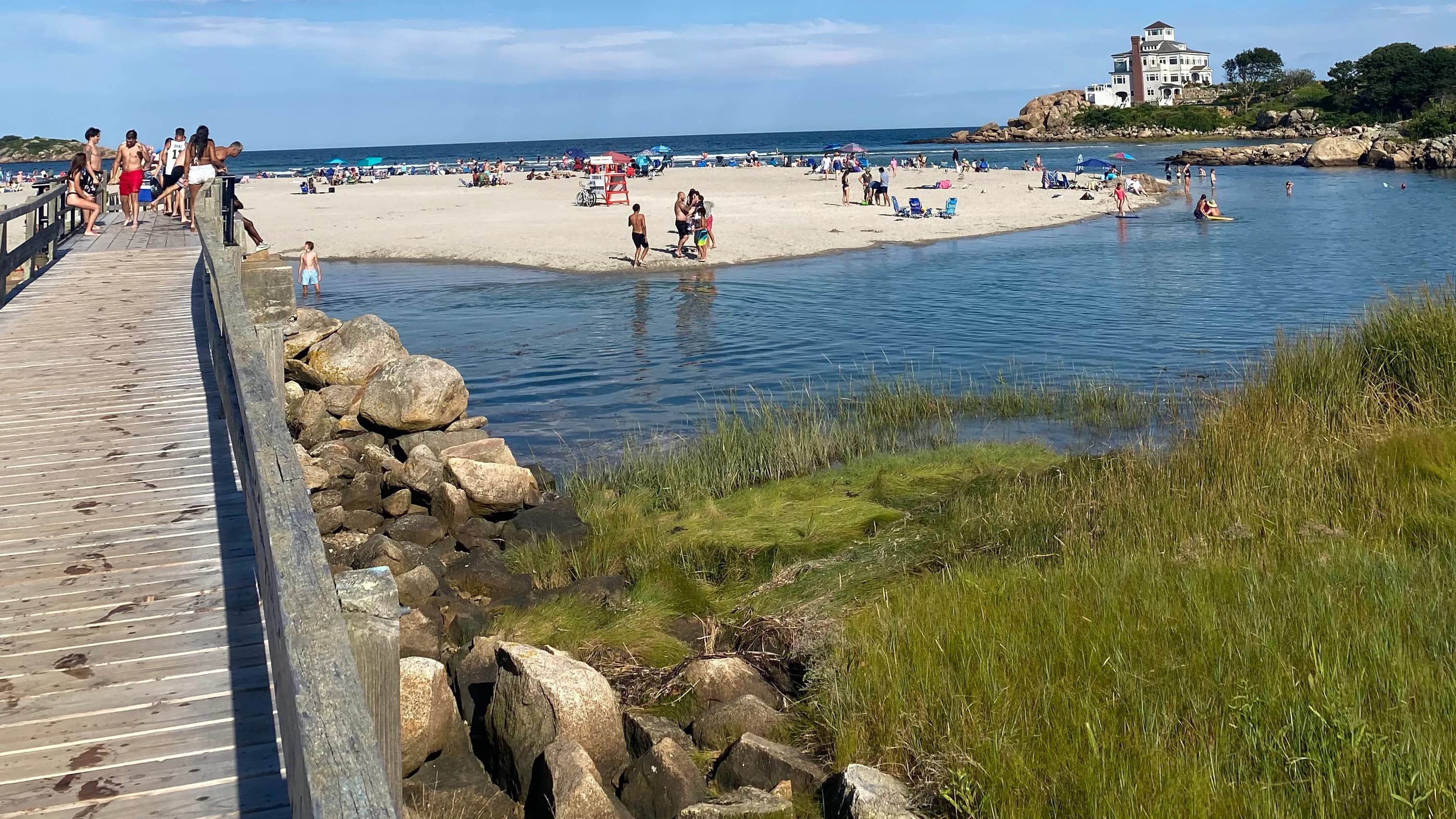 Good Harbor Beach with the sandbar exposed at low tide